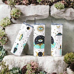 COPY - STYLISH LUCKY EYE 20oz Skinny Tumbler Insulated Custom Printed .( 1…